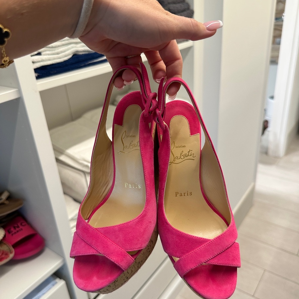 Christian Louboutin Fuchsia Wedge Heels